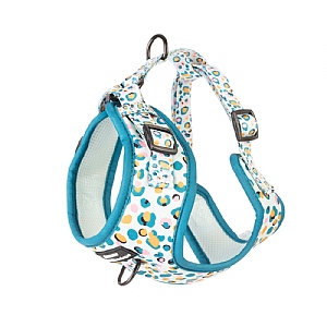 Pawsome Paws Boutique Blue Leopard Print Adjustable Harness (Various Sizes)