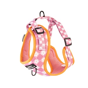 Pawsome Paws Boutique Checkered Flower Adjustable Harness (Various Sizes)