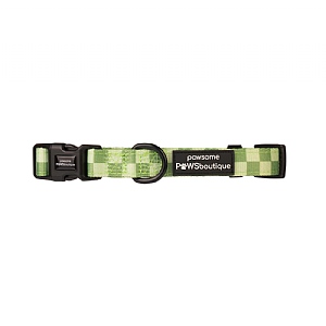 Pawsome Paws Boutique Green Checkered Collar (Various Sizes)