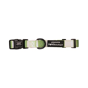 Pawsome Paws Boutique Green Striped Collar (Various Sizes)