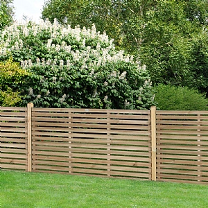 Forest Pressure Treated Contemporary Slatted Fence Panel (Various Sizes)