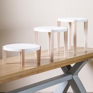 Scandi Plant Table White & Beech - Various Sizes