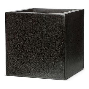 Capi Lux Lightweight Black Square Planter