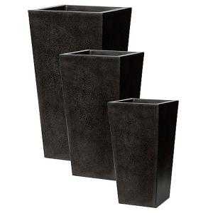 Capi Lux Lightweight Black Tapered Planters
