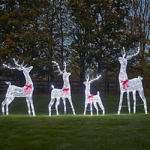 Three Kings Silver GlitterTwist Reindeer - Low Voltage (Various Sizes)