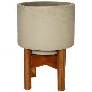 Ivyline Vigo Concrete Grey Pot Cover with Stand (Various Sizes)