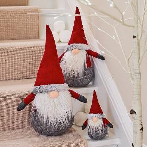 Christmas Snome Figure (Red & Grey)