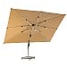 Bramblecrest Worcester Rectangular 4x3m Sand Cantilever Parasol with Base
