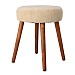 Wooden Stool With White Seat Cushion (35x45cm)