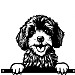 Metal Cockapoo Peeking Silhouette