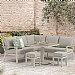 Bramblecrest Zurich Mini Corner Sofa Lounge Set with Piston Adjustable Table (Mocha)