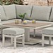 Bramblecrest Zurich Mini Corner Sofa Lounge Set with Piston Adjustable Table (Mocha)
