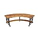 Kadai Curved Wrought Iron and Wood Bench