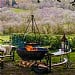 Kadai Curved Wrought Iron and Wood Bench